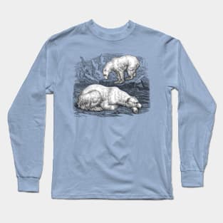 Polar Bear Black & White Illustration Long Sleeve T-Shirt